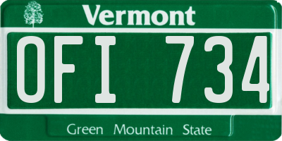 VT license plate OFI734