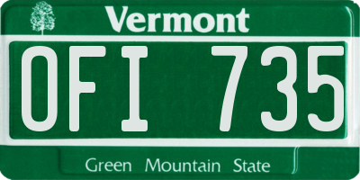 VT license plate OFI735