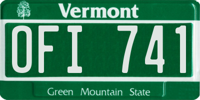 VT license plate OFI741
