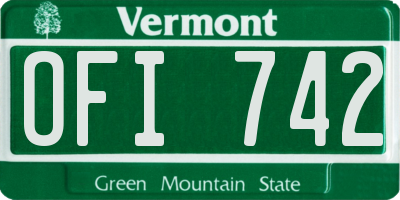 VT license plate OFI742