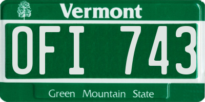 VT license plate OFI743