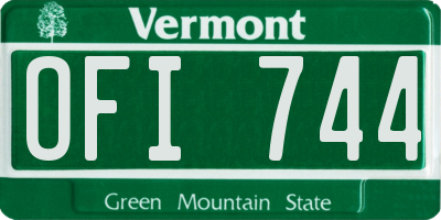 VT license plate OFI744