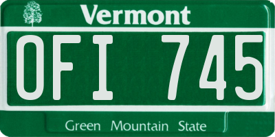 VT license plate OFI745