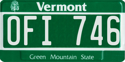 VT license plate OFI746