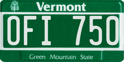 VT license plate OFI750
