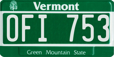 VT license plate OFI753