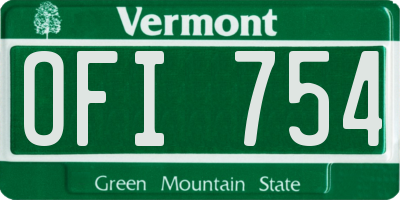 VT license plate OFI754