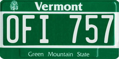 VT license plate OFI757