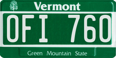 VT license plate OFI760