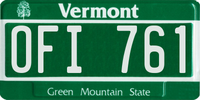 VT license plate OFI761