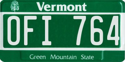 VT license plate OFI764