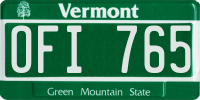 VT license plate OFI765