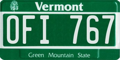 VT license plate OFI767