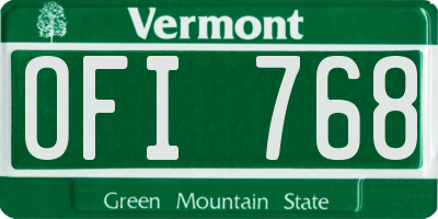VT license plate OFI768