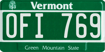 VT license plate OFI769