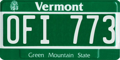 VT license plate OFI773