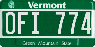 VT license plate OFI774