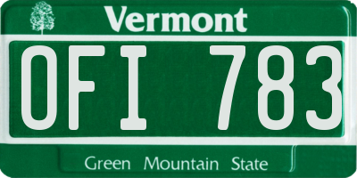 VT license plate OFI783