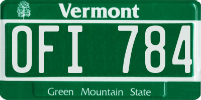 VT license plate OFI784