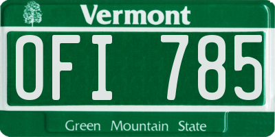 VT license plate OFI785