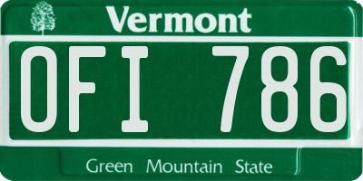 VT license plate OFI786