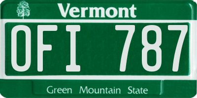 VT license plate OFI787