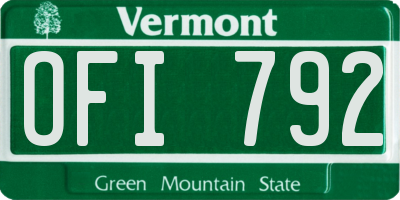 VT license plate OFI792