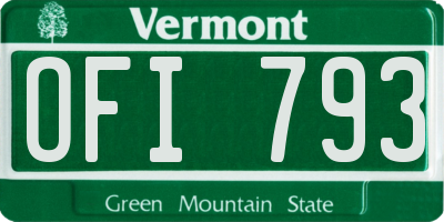 VT license plate OFI793