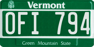VT license plate OFI794