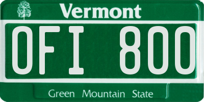 VT license plate OFI800