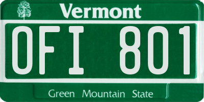 VT license plate OFI801