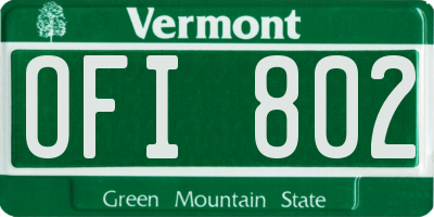 VT license plate OFI802