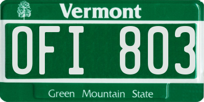 VT license plate OFI803