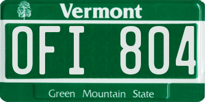 VT license plate OFI804