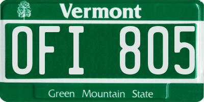VT license plate OFI805