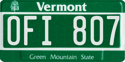 VT license plate OFI807