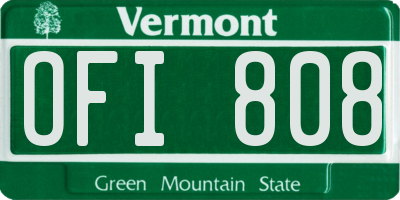 VT license plate OFI808