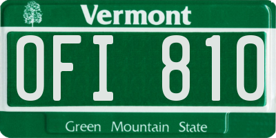 VT license plate OFI810