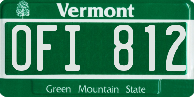 VT license plate OFI812