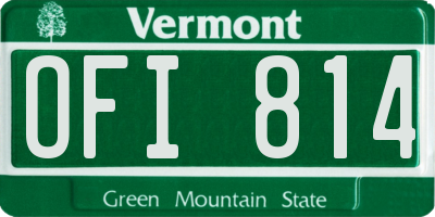 VT license plate OFI814
