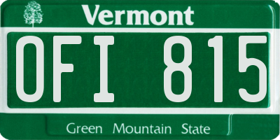 VT license plate OFI815