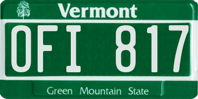 VT license plate OFI817