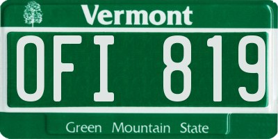 VT license plate OFI819