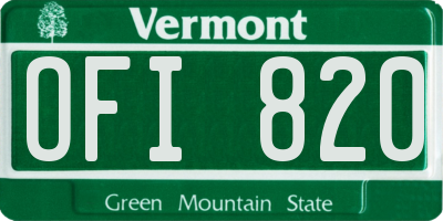 VT license plate OFI820