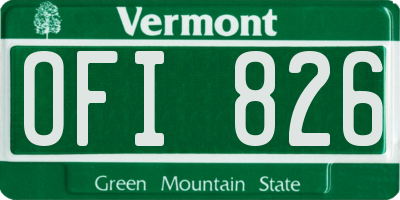 VT license plate OFI826