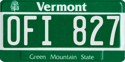 VT license plate OFI827