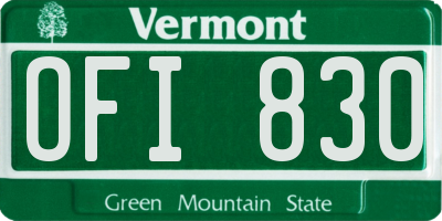 VT license plate OFI830