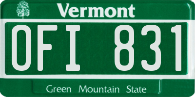 VT license plate OFI831