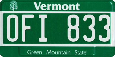 VT license plate OFI833