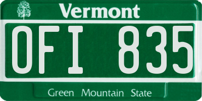 VT license plate OFI835